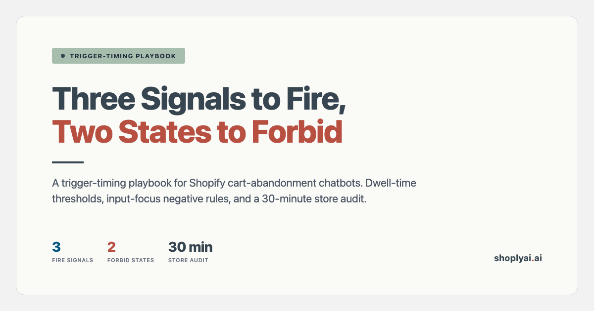 Cart-Abandonment Chatbot Triggers: The 3 Signals to Fire On (and the 2 That Should Stay Silent)